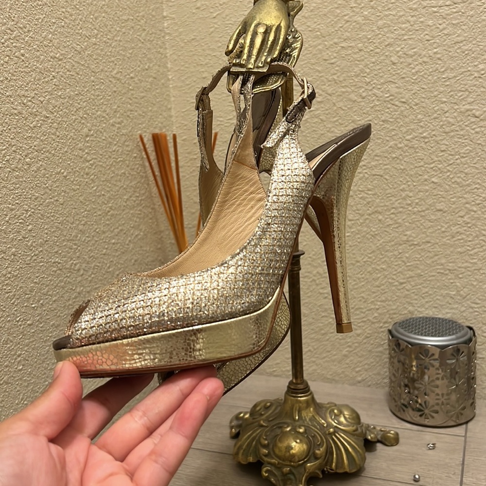 Gold Jimmy Choo heels - Picture 2 of 4